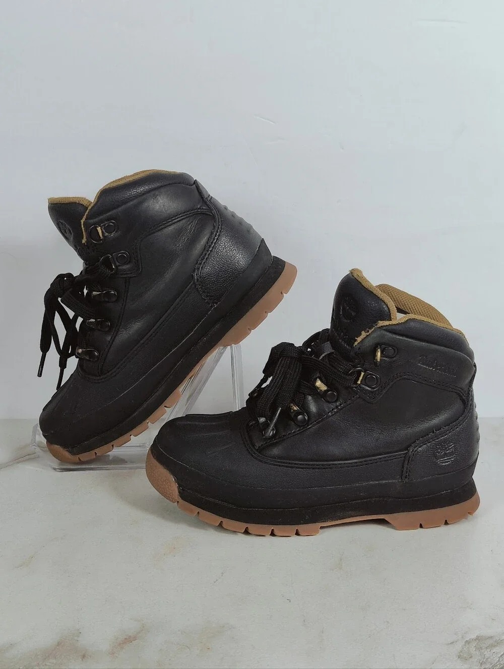 Timberland Toddler Kids Euro Hiker Shell Toe Boots, Black, Sz 13.5